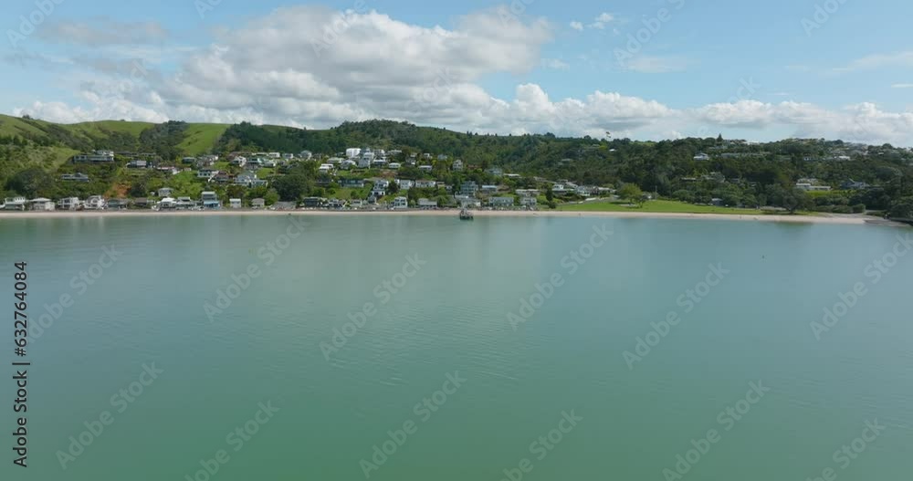 Aerial: Seaside suburb of Maraetai, Auckland, New Zealand Aerial: Seaside suburb of Maraetai, Auckland, New Zealand