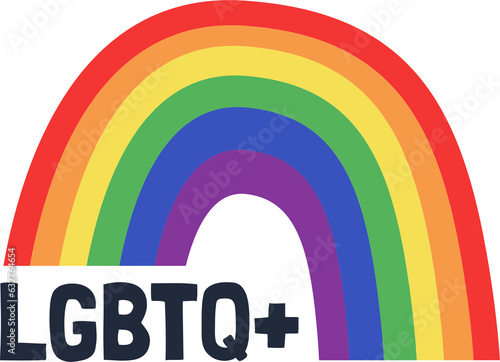 Hand drawn lgbt rainbow. Clipart Pride on a transparent background.