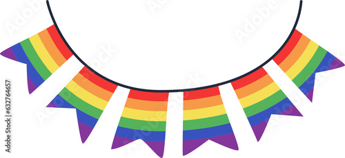 Hand drawn lgbt flag. Pride clipart on a transparent background.