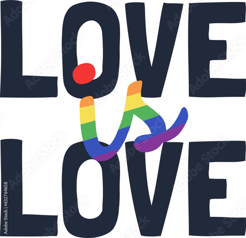 Love is love. Lgbt Pride clipart on transparent background.