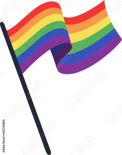 Hand drawn lgbt flag. Pride clipart on a transparent background.