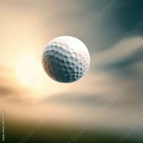 Golf ball flying through the air.generative AI