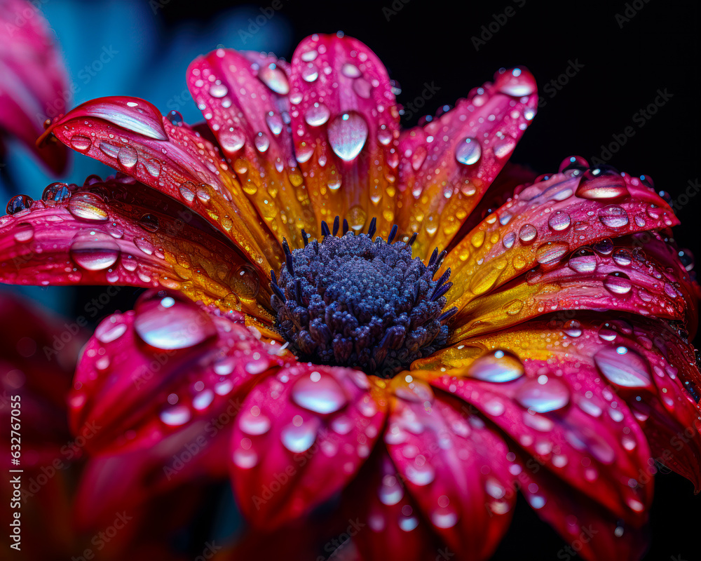 A Colorful and Delicate Daisy Flower with Water Droplets AI Generative A Colorful and Delicate Daisy Flower with Water Droplets AI Generative