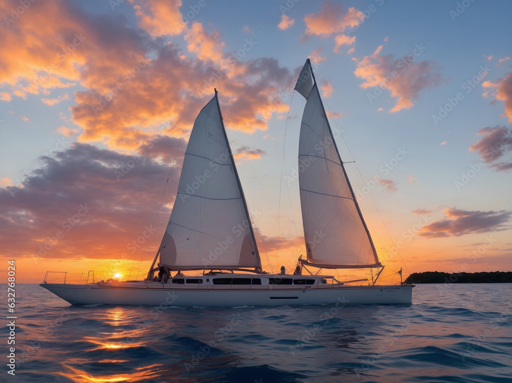Fototapeta premium sailboat at sunset