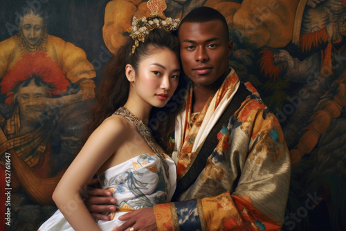 Embracing Diversity: A Heartwarming Portrait of Love and Unity in a Multicultural Partnership