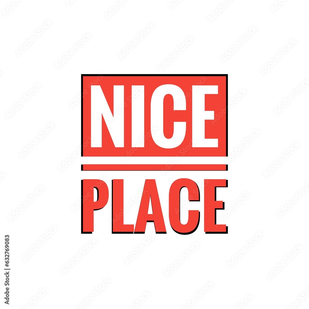 ''Nice place'' Lettering ''Nice place'' Lettering