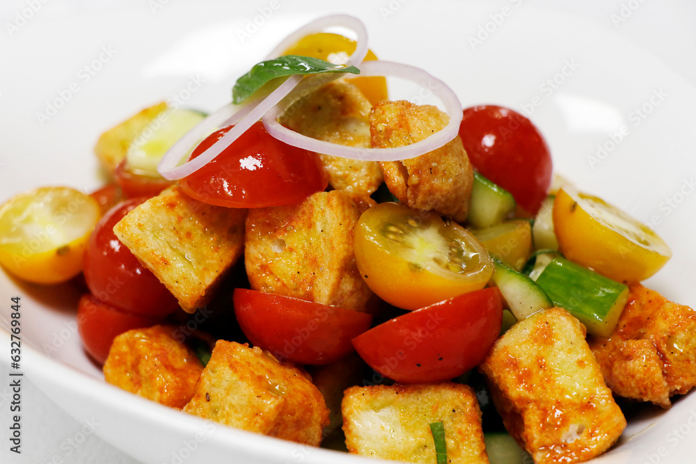 italian panzanella, with tomato bread onion salad italian panzanella, with tomato bread onion salad