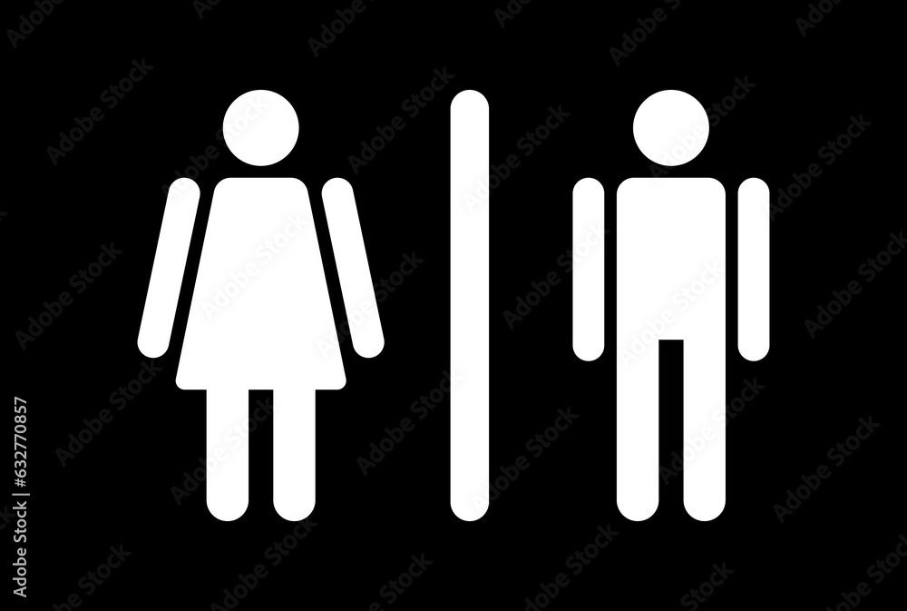 Male and female toilet sign vector drawing. Restroom sign. WC icon. Male and female toilet sign vector drawing. Restroom sign. WC icon.