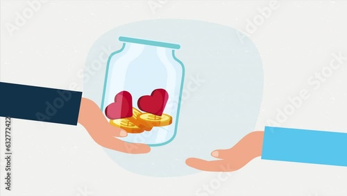 coins in jar donations campaign animation