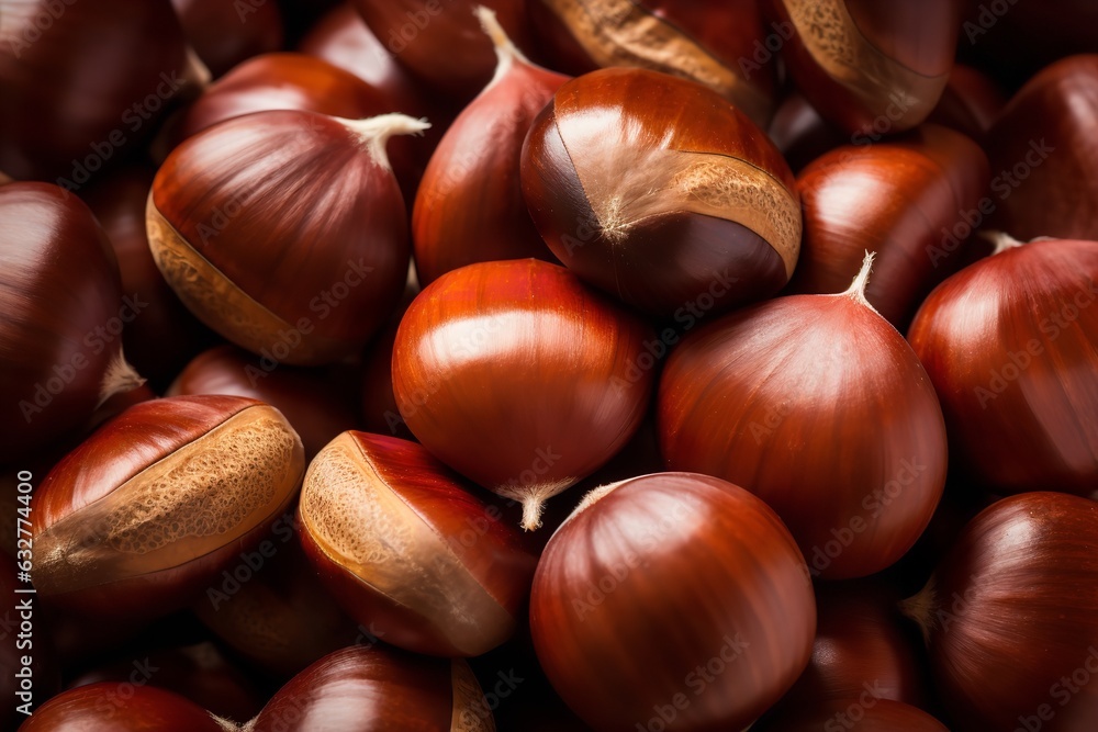 Abundance of fresh and healthy hazelnuts background texture Abundance of fresh and healthy hazelnuts background texture