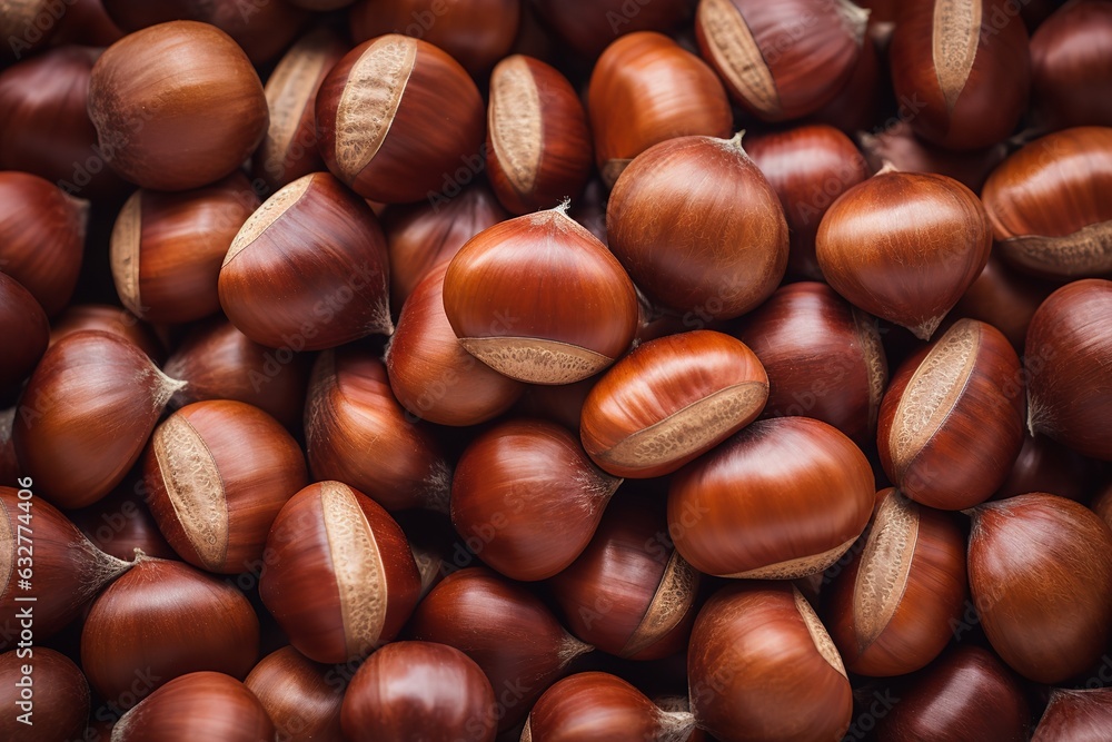 Abundance of fresh and healthy hazelnuts background texture Abundance of fresh and healthy hazelnuts background texture