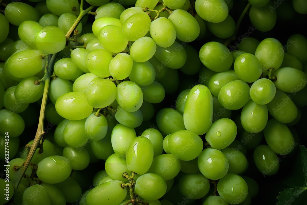 Abundance of fresh and healthy green grapes vine fruit background texture Abundance of fresh and healthy green grapes vine fruit background texture