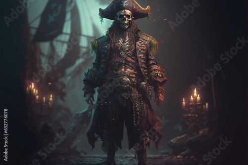 Tableau sur toile pirate captain, pirate with a very detailed outfit