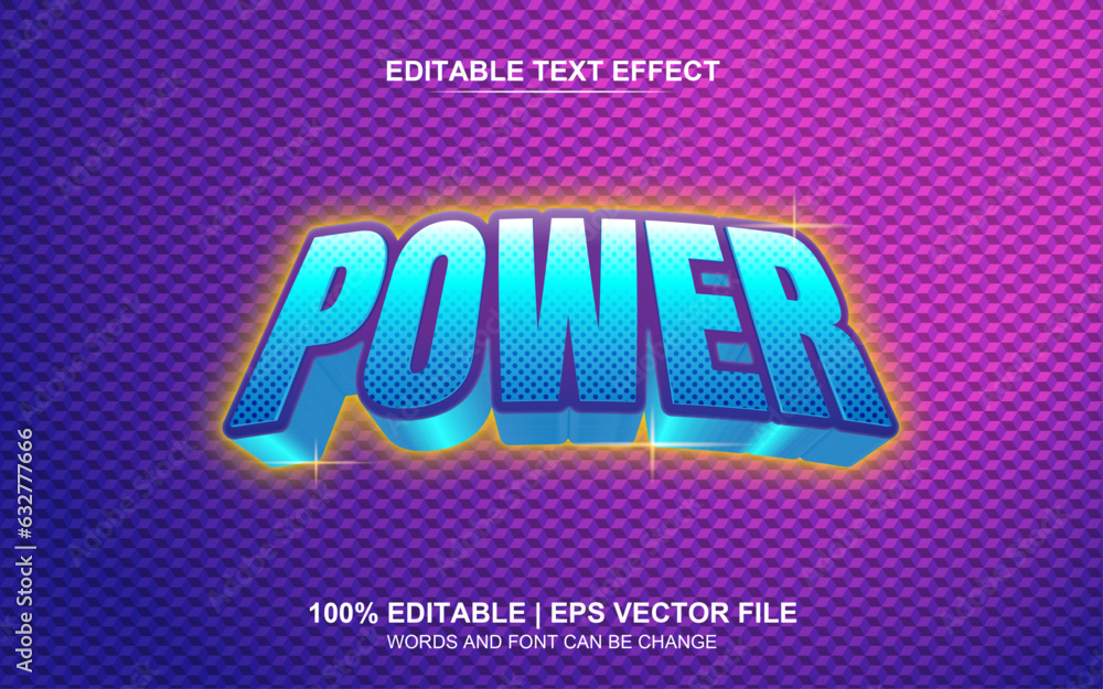 3d power editable text effect