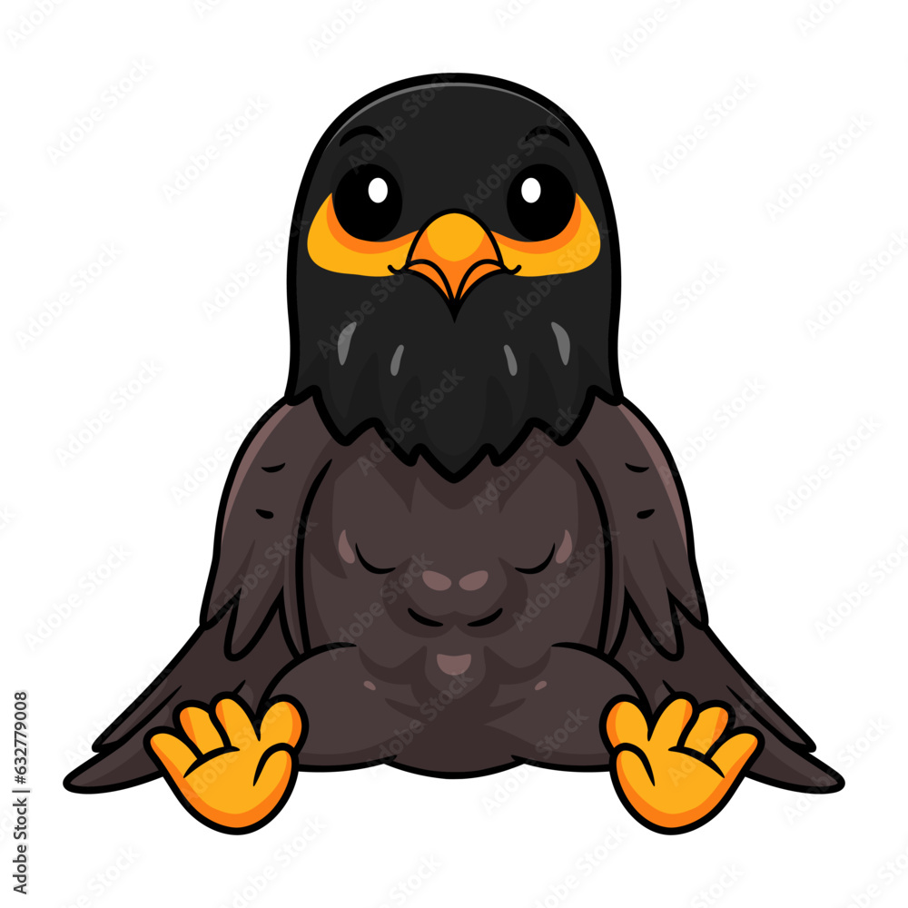 Obraz premium Cute myna bird cartoon sitting