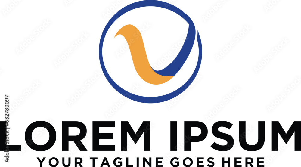 Obraz premium Visual Digital letter V logo