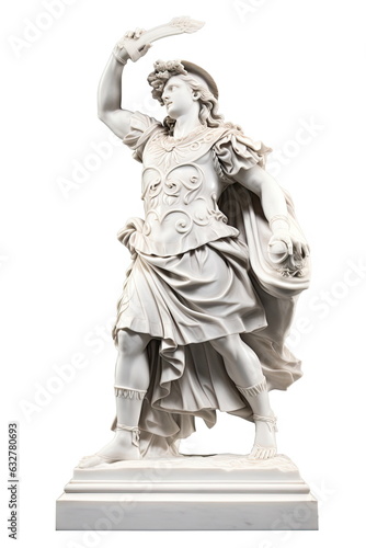 antique Apollo Belvedere statue on white background