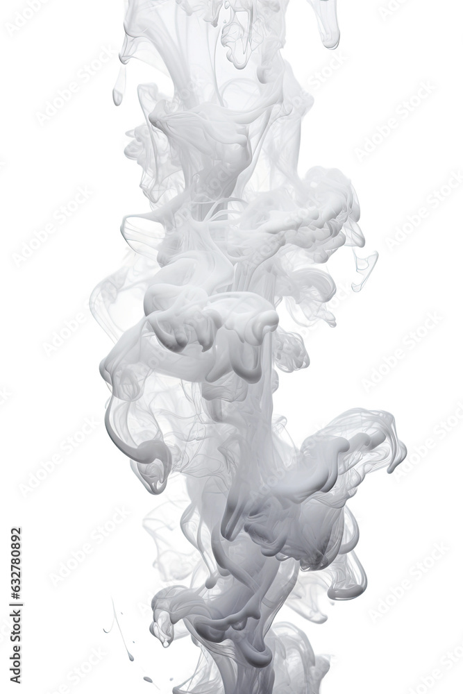 Fototapeta premium dripping liquid smoke frozen in an abstract futuristic 3d texture isolated on a transparent background, generative ai
