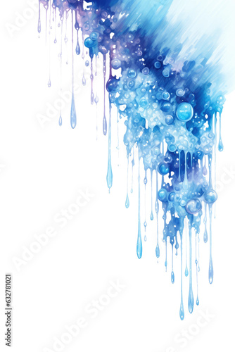 dripping starry blue liquid nebulas frozen in an abstract futuristic 3d texture isolated on a transparent background, generative ai