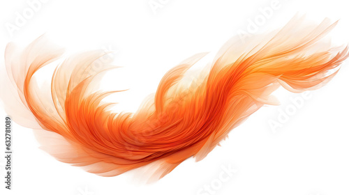 ethereal phoenix plumes frozen in an abstract futuristic 3d texture isolated on a transparent background, generative ai