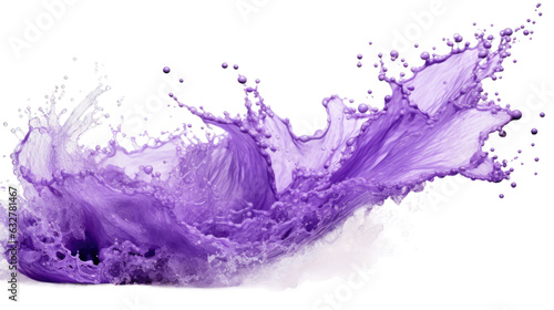 frothing lavender purple foam splash erupting frozen in an abstract futuristic 3d texture isolated on a transparent background, generative ai