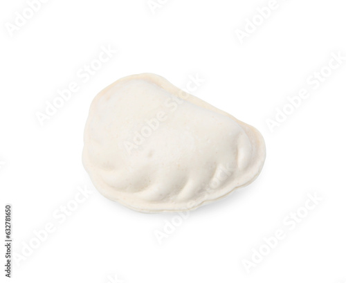 One raw dumpling (varenyk) isolated on white