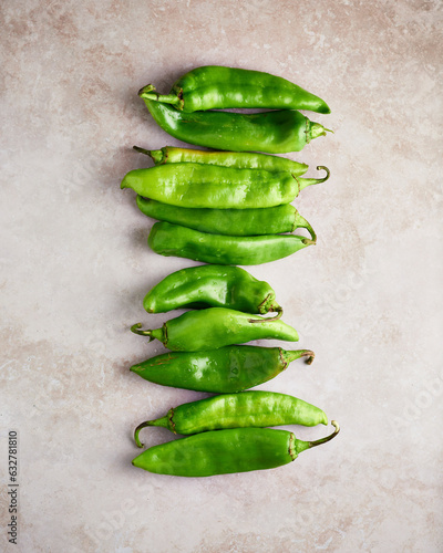 Hatch Chilies in a Row photo