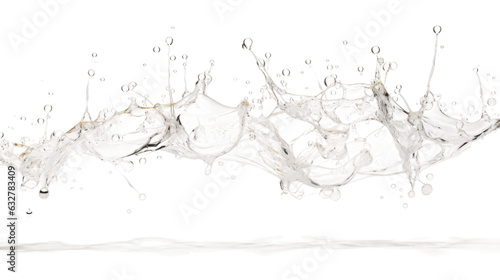 shimmering sunlit dew water splash frozen in an abstract futuristic 3d texture isolated on a transparent background, generative ai