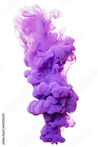 shimmering violet vapor frozen in an abstract futuristic 3d texture isolated on a transparent background, generative ai