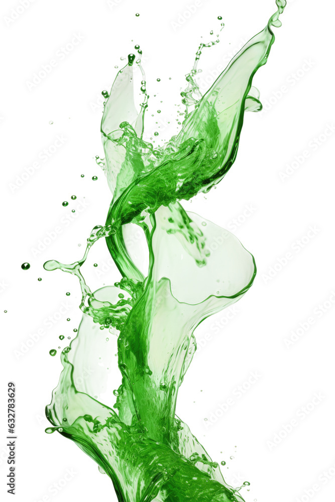splashing liquid jade frozen in an abstract futuristic 3d texture isolated on a transparent background, generative ai splashing liquid jade frozen in an abstract futuristic 3d texture isolated on a transparent background, generative ai