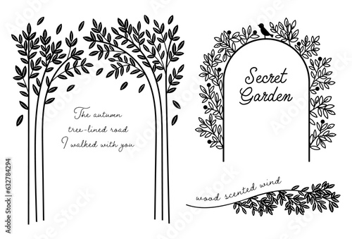 木の枝のアーチフレーム