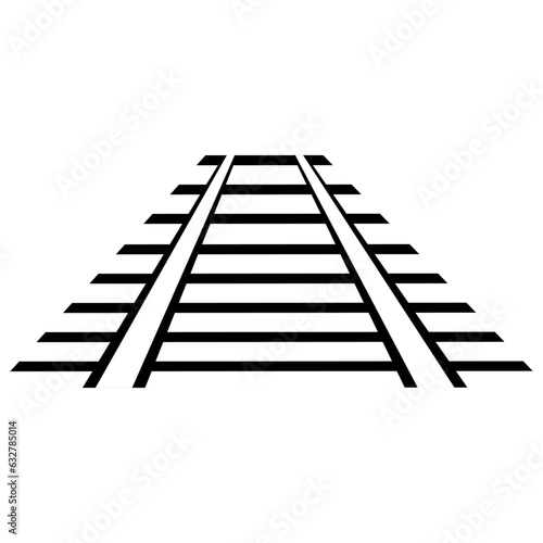 Railroad tracks railway monochrome. Vector illustration. Eps 10.