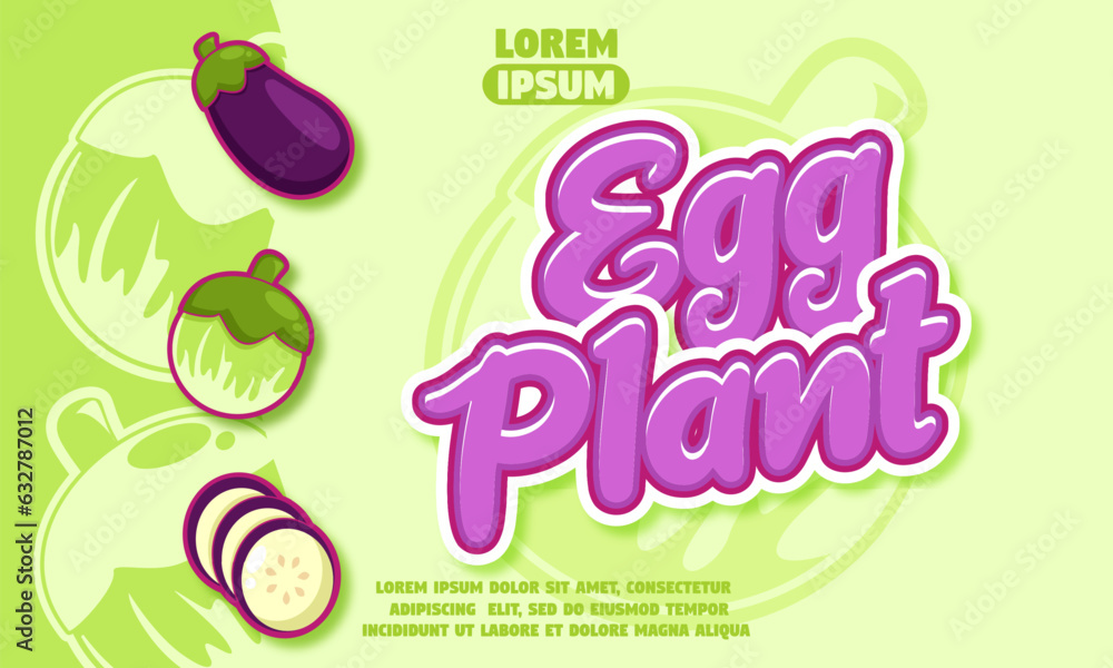egg plant text effect with egg plant icon background egg plant text effect with egg plant icon background