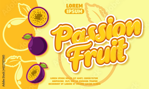  passion fruit text effect with pasion fruit icon background