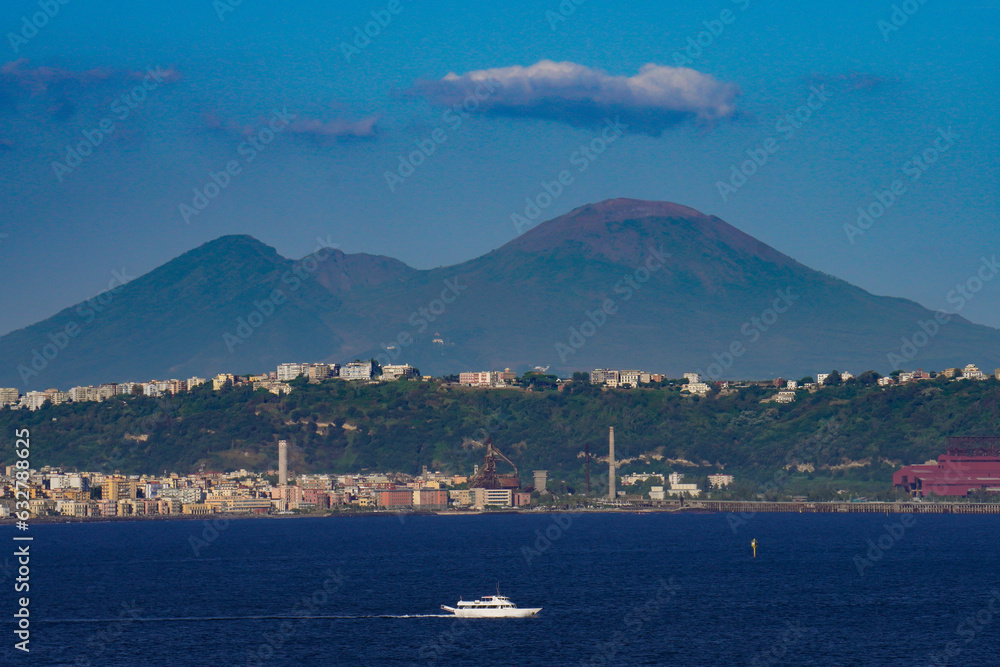 View on Bagnoli with Vesuvio background