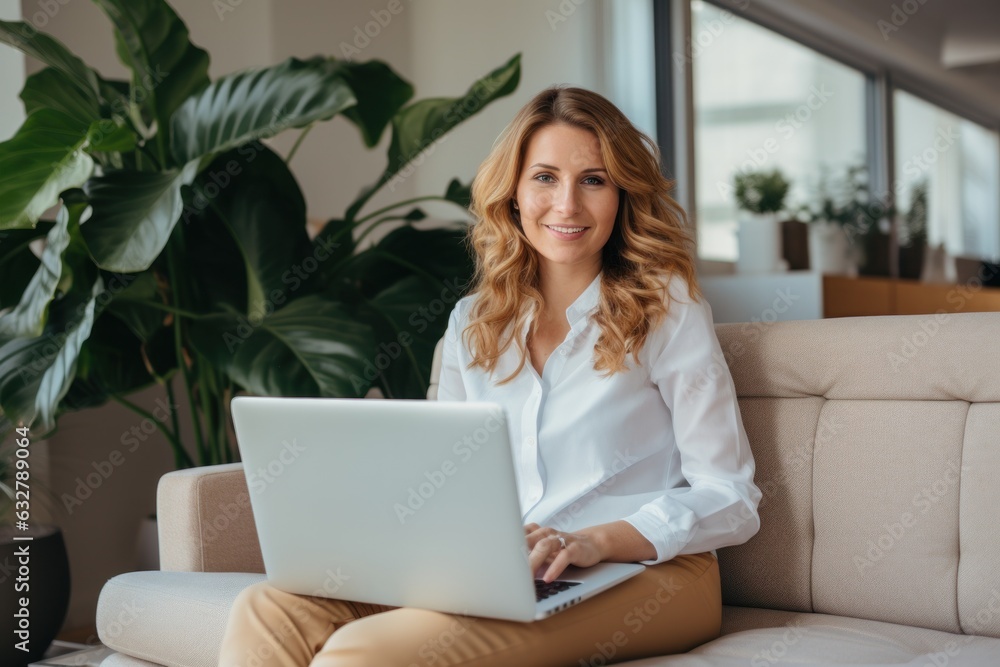 a woman sitting on a couch with a laptop a woman sitting on a couch with a laptop