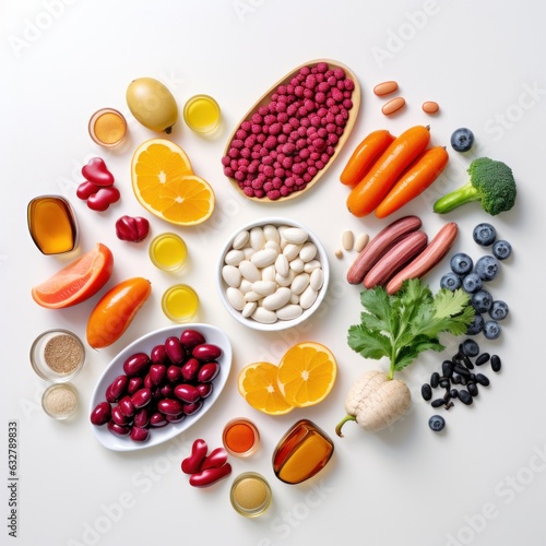 a group of different foods photo