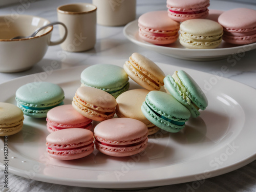 Fotografía macaroons on a wooden table