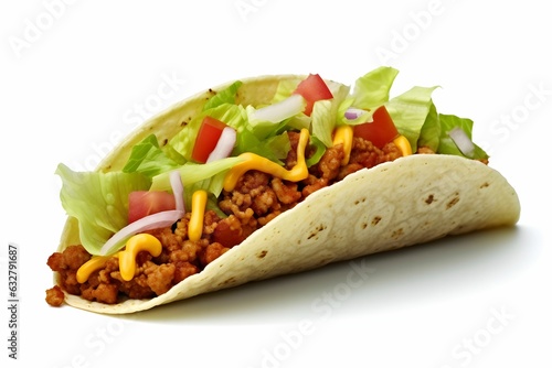 Taco , mexican food isolated on white 