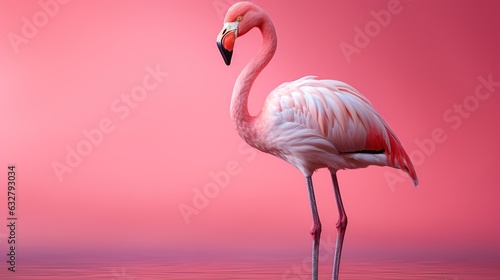 flamingo on a pink background