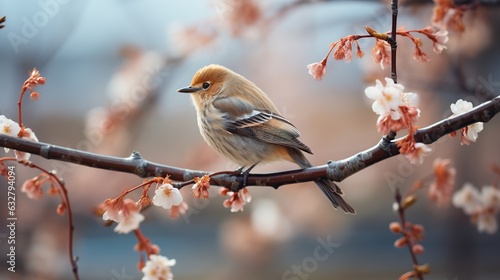 bird is on a tree branch