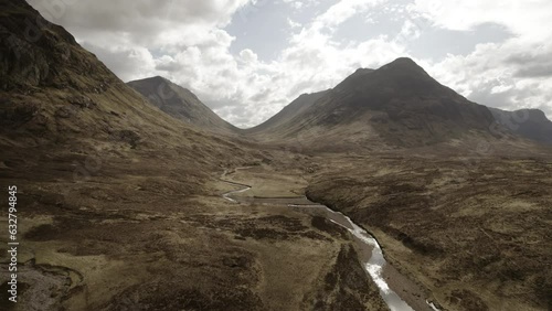Aerial View Of Glen Coe Valley And River In The Highlands Of Scotland photo