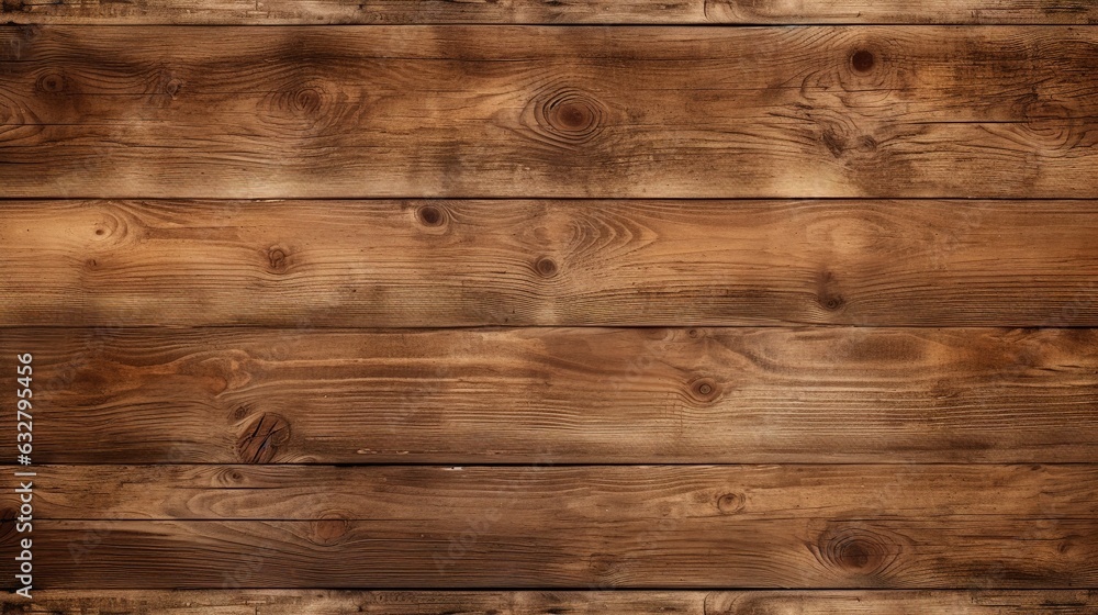 Fototapeta premium Wood Banner Background. Top Down View. Old Brown Wood Seamless Pattern