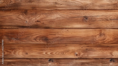 Wood Banner Background. Top Down View. Old Brown Wood Seamless Pattern