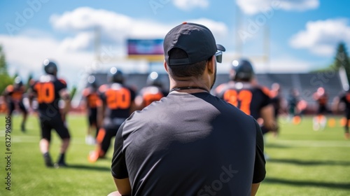 coach watching a team during a practice generative ai