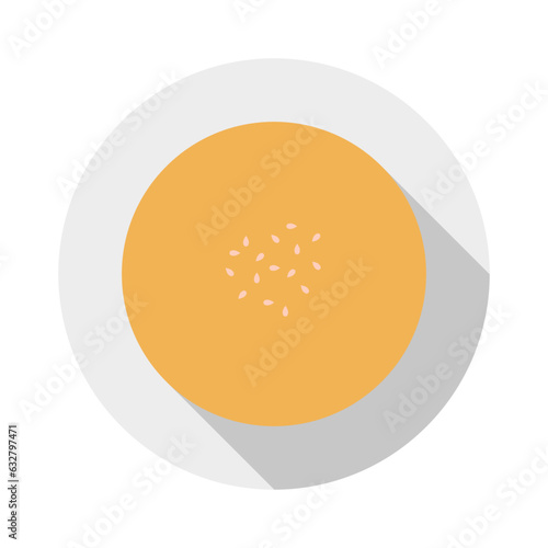 ハンバーガーの上からのフラットアイコン