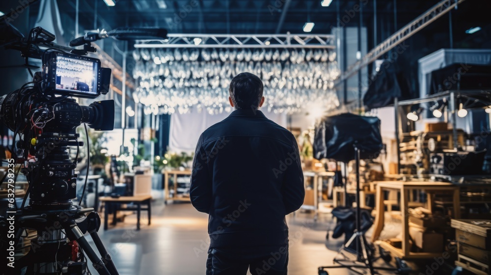 professional photographer setting up for a photoshoot in a studio generative ai professional photographer setting up for a photoshoot in a studio generative ai