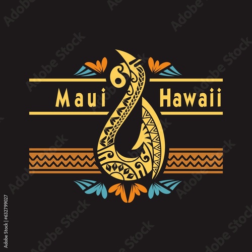 maui hawaii tail fish logo
