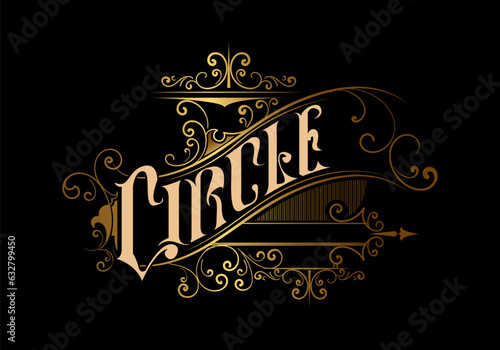 CIRCLE word lettering custom logo