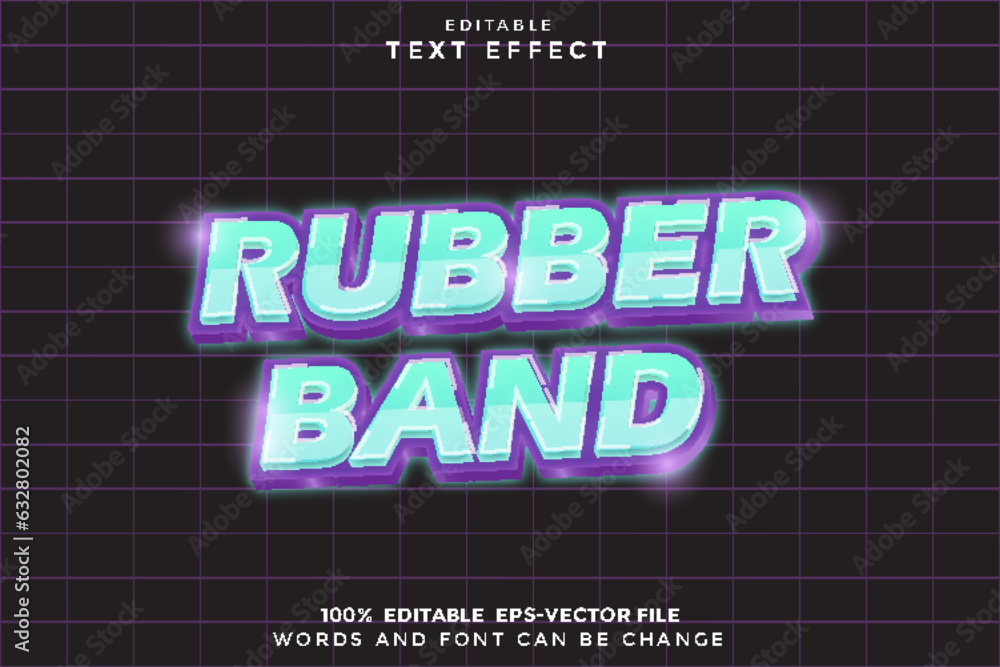 Rubber Band Editable Text Effect 3D Modern Neon Style Rubber Band Editable Text Effect 3D Modern Neon Style